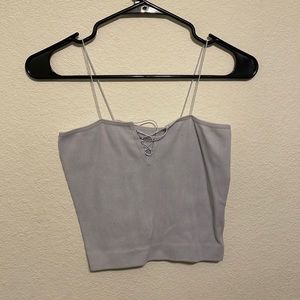 White Laced Crop Top M/L